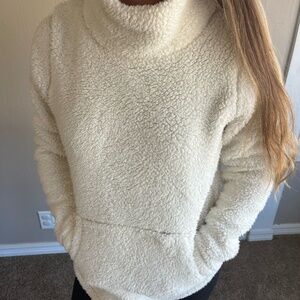 White Faux Fur Sherpa Sweater St John's Bay